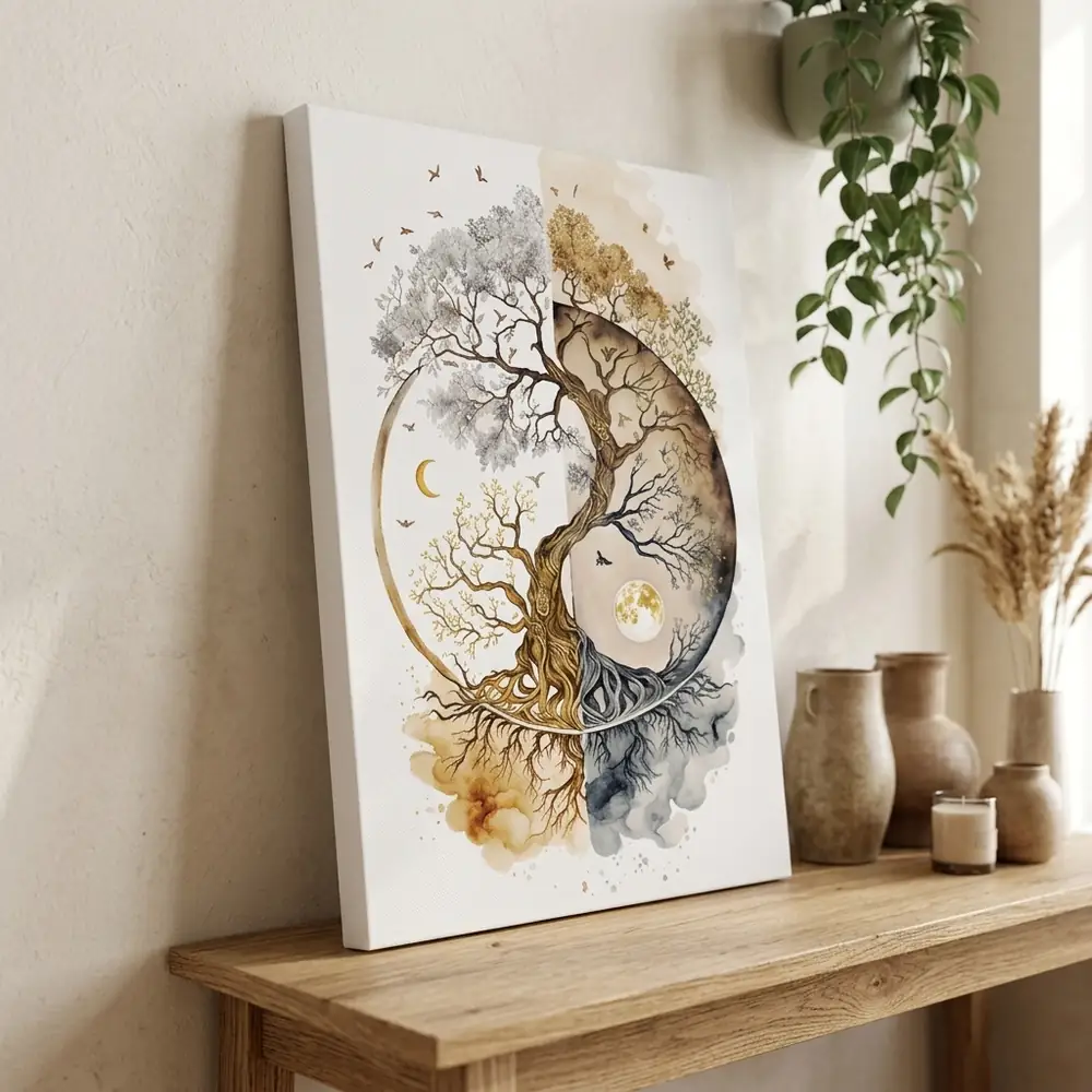 Tablou Tree of life Yin Yang – tablou canvas în decor
